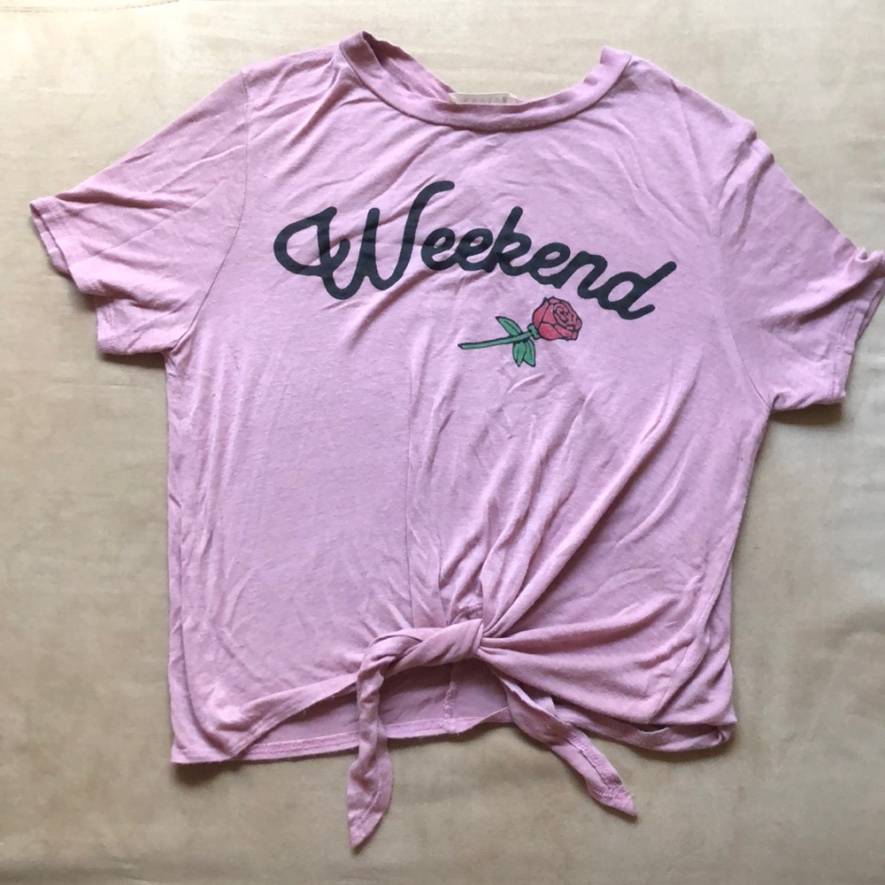 Tied graphic T-shirt